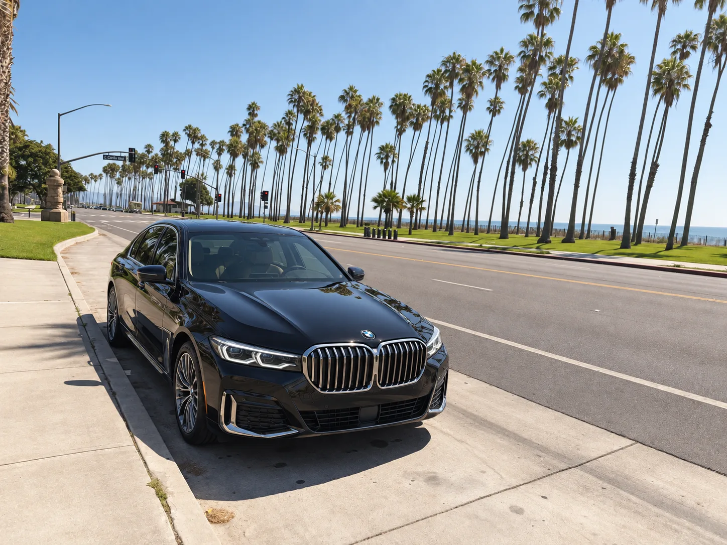 BMW Serie 7 negro con chófer en Santa Bárbara