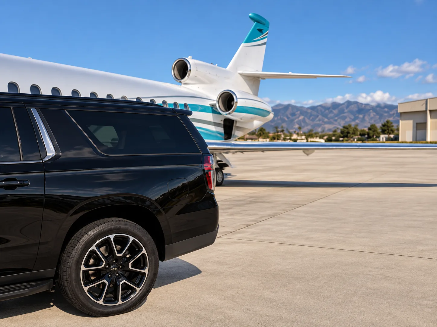 Chevrolet Suburban — Conexión con avión privado