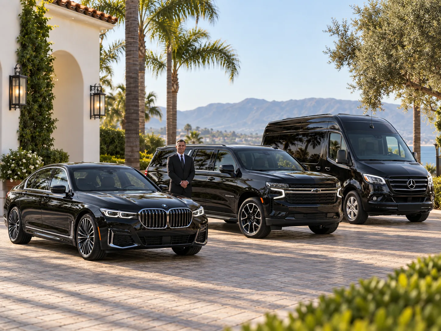 BMW Serie 7, Chevrolet Suburban y Mercedes-Benz Sprinter de Seaside Transportation