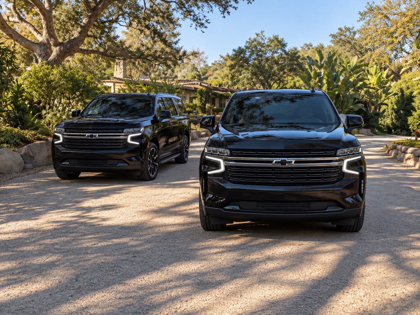 Chevrolet Suburban vehicles for coordinated wedding guest transportation