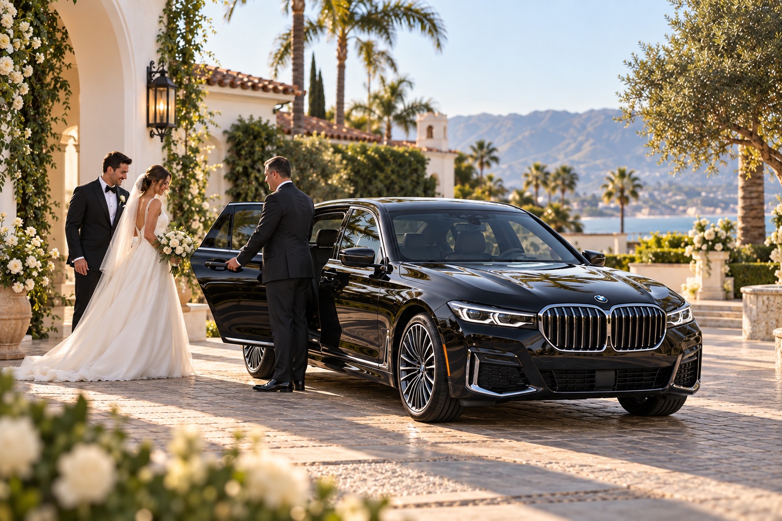BMW 7 Series wedding transportation in Santa Barbara